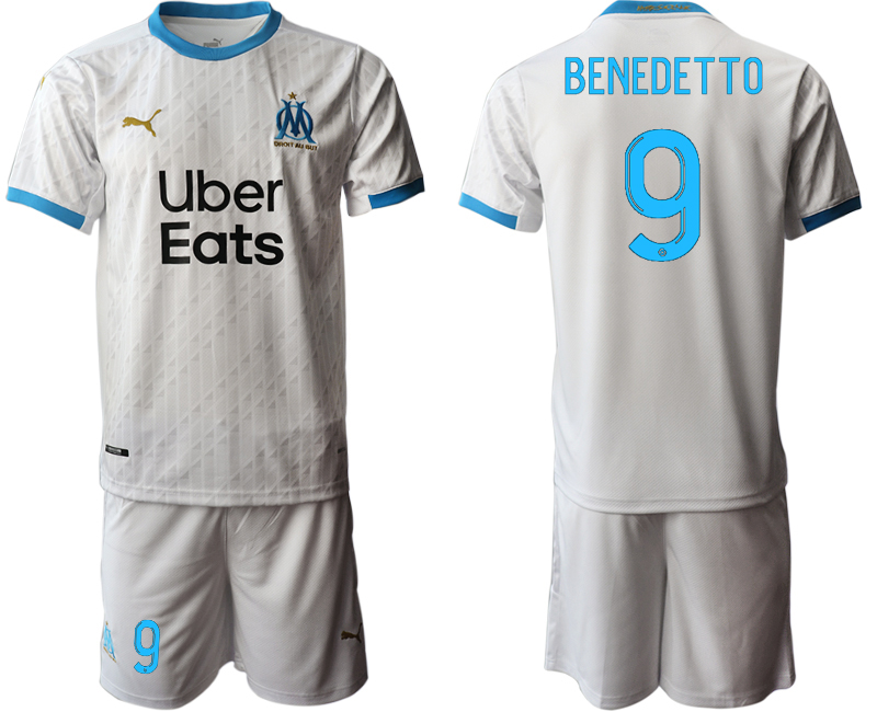 Men 2020-2021 club Marseille home grey #9 Soccer Jerseys